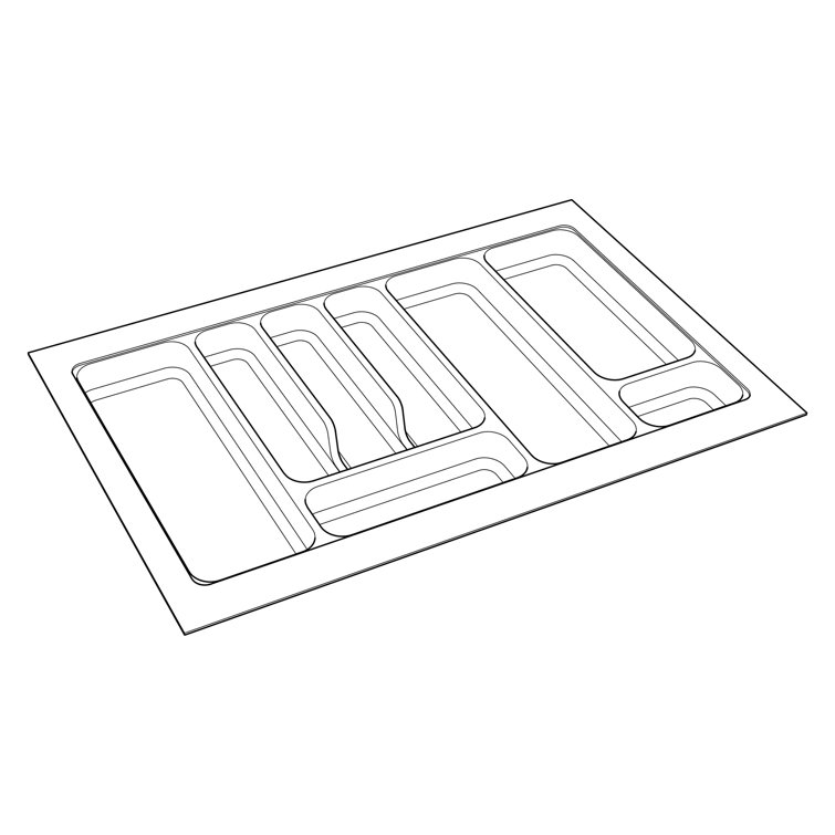 Kitchen Kit KITCHENKIT 800 WIDE 8 COMPARTMENTS GREY PLASTIC CUTLERY